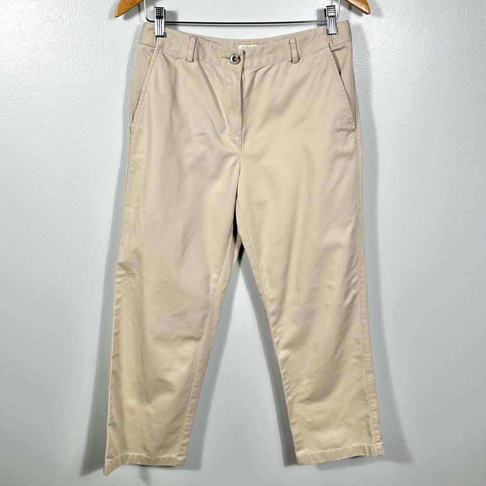 L.L. Bean Khaki Pants Size 6 Classic Fit High Rise Bayside Minimalist Office